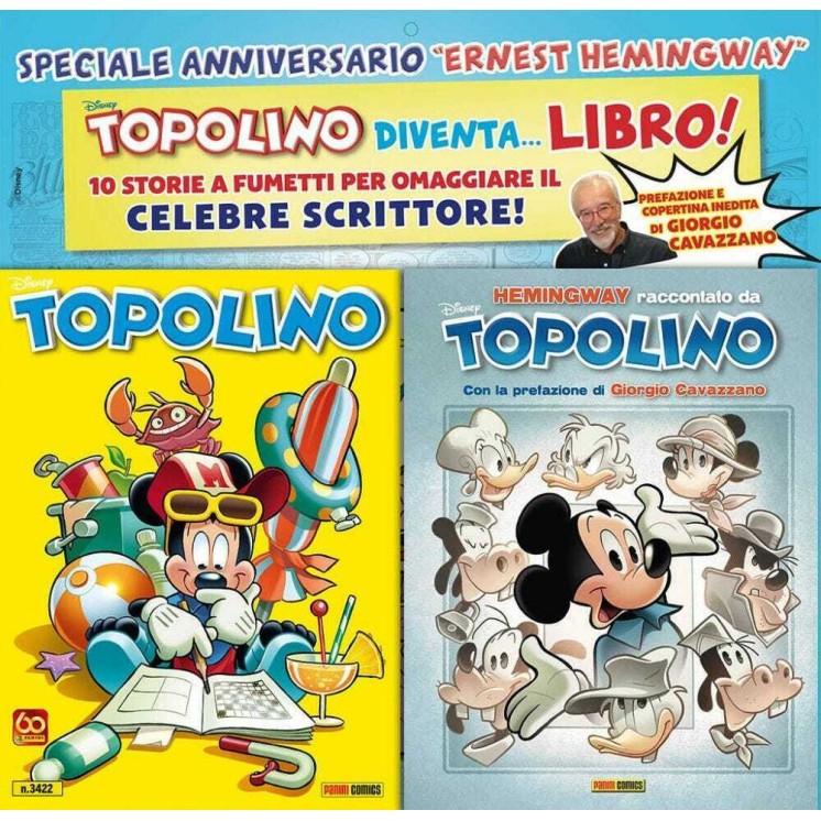 Topolino n.3422 con allegato Hewingway raccontato.. di Cavazzano ed. Panini FU25