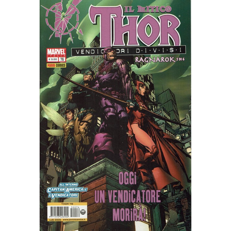 Il Mitico Thor N. 76 Ragnarok 5di6 un Vendicatore morirà ed. Panini