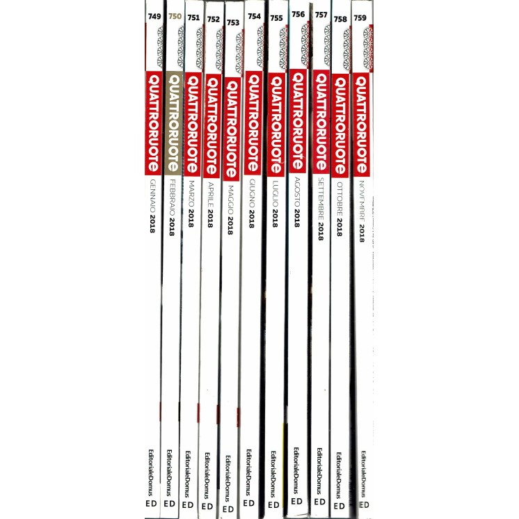 Quattroruote annata 2018 completa 749/760 ed. Domus SS09