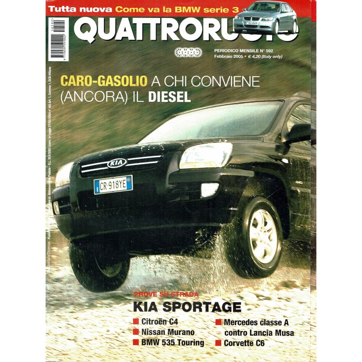 Quattroruote N. 592 febbraio 2005 Citroen C4 BMW 525 Corvette C6 Musa ed. Domus