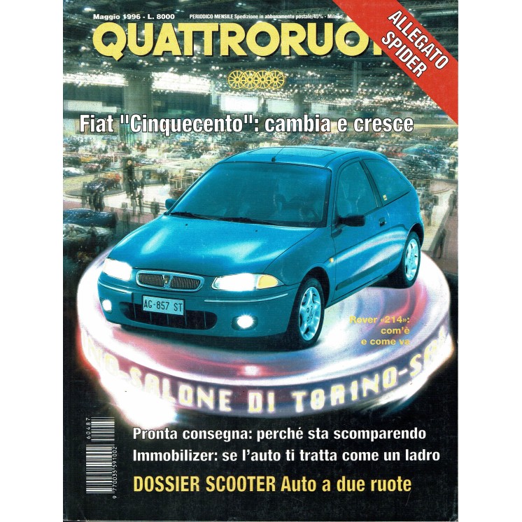 Quattroruote n. 487 maggio 1996 Fiat 500 speciale Spider ed. Domus