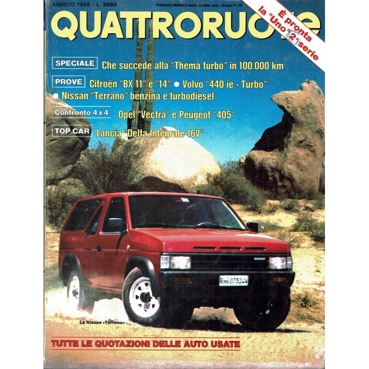 Quattroruote n. 406 agosto 1989 Uno 2 serie Delta Integrale 16V ed. Domus