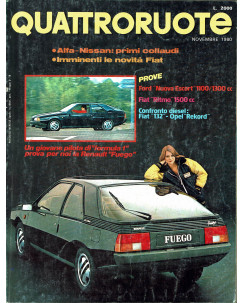 Quattroruote n. 301 novembre 1980 Ritmo 1500cc Escort Opel Rekord Domus 