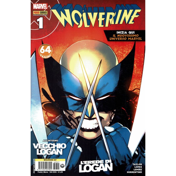 Wolverine n.327 l'erede di Logan di Lemire ed. Panini
