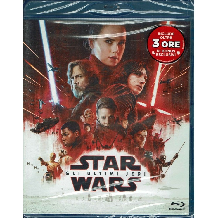 Blu Ray STAR WARS 8 Gli Ultimi Jedi Hardy GordonLevitt LucasfiIm ITA NUOVO Gd55