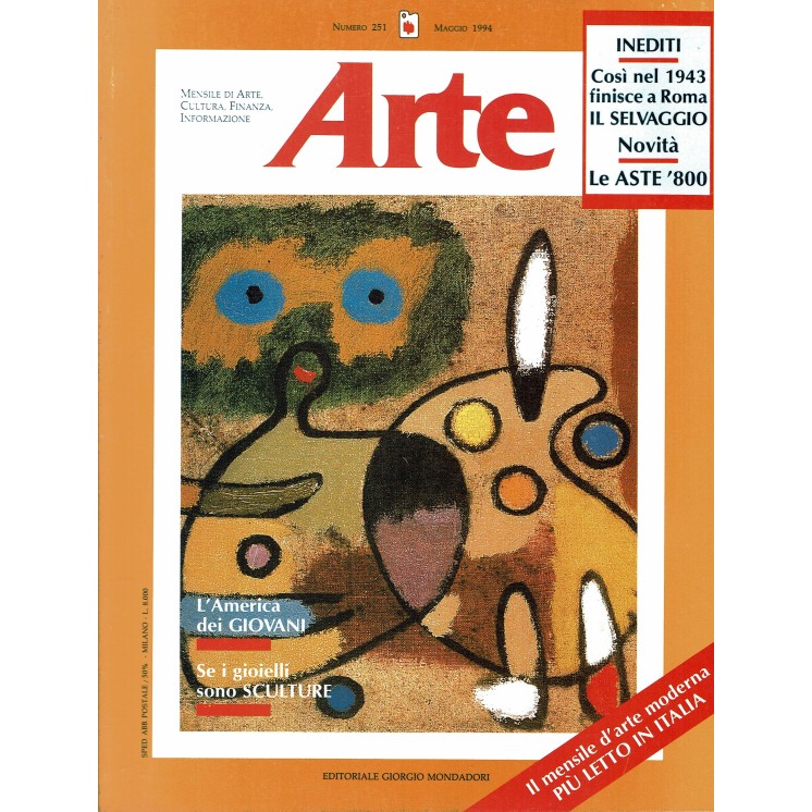 Arte cultura informazione 251 mag 94 aste 800 ed. G. Mondadori FF00