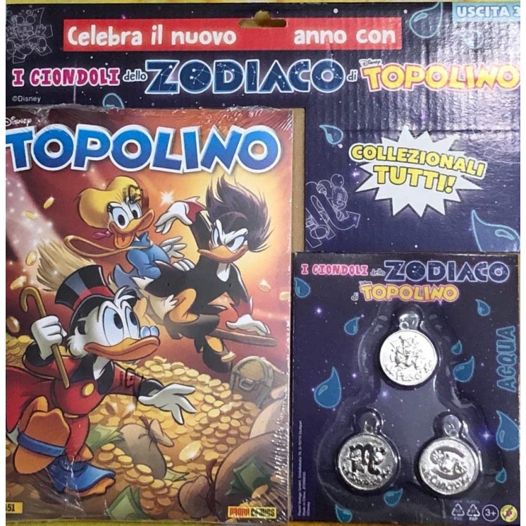 Topolino n.3451 GADGET ciondoli Zodiaco 3 ed. Panini FU38