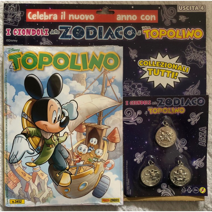 Topolino n.3452 GADGET ciondoli Zodiaco 4 ed. Panini FU38