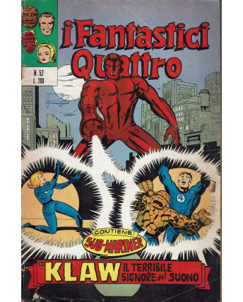 I Fantastici Quattro n. 52 Klaw il terribile signore del suono ed. Corno