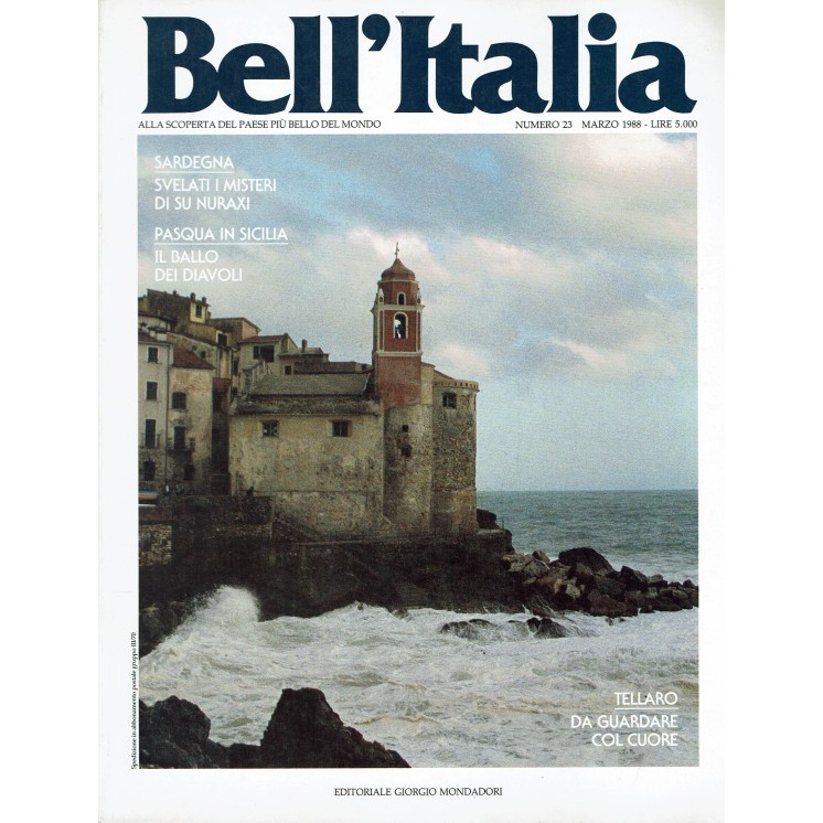Bell'Italia  23 1988 Tellaro Sardegna Sicilia ed. Mondadori  FF13