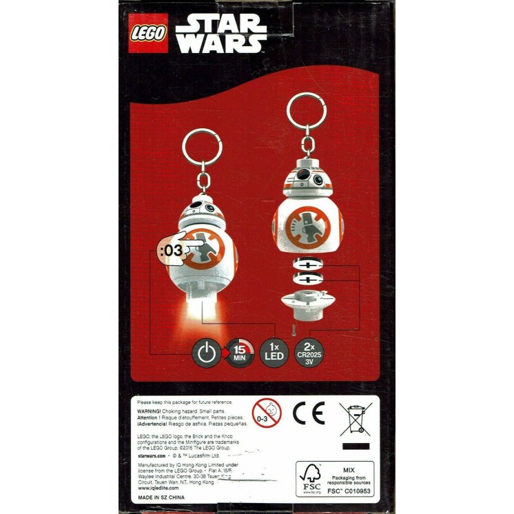 Star Wars LEGO Ledlite BB-8 portachivi con luce 3+ Gd14