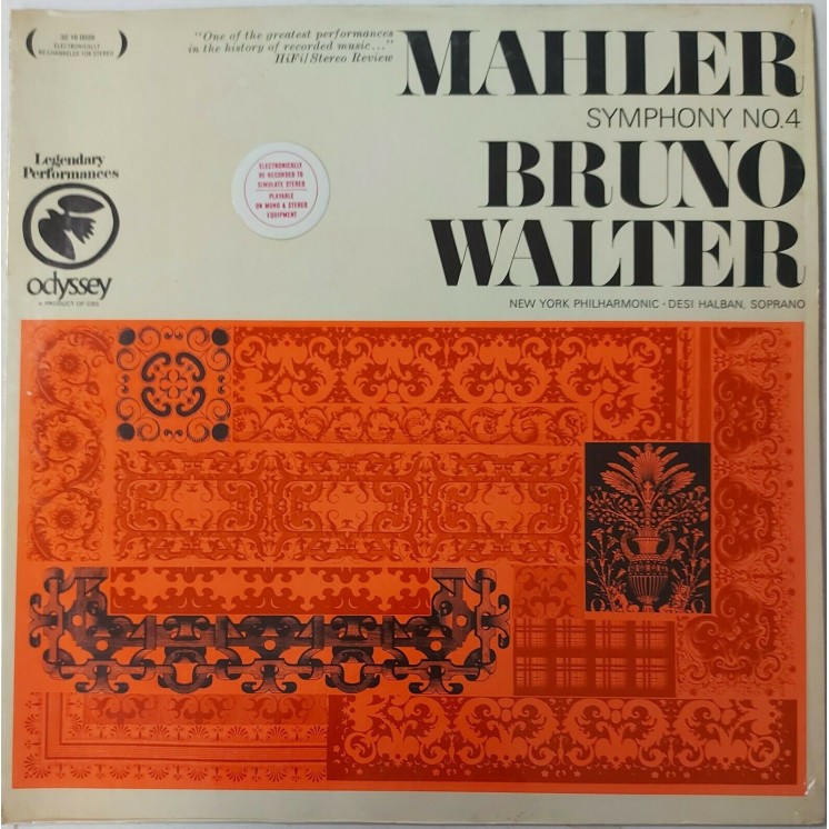 765 33 Giri Mahler Symphony No. 4 Bruno Walter CBS 32 16 0026