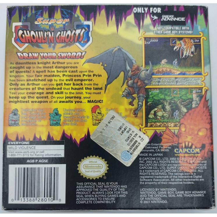 Super Ghouls N Ghosts per Game Boy Advance CAPCOM MINT ed.Nintendo