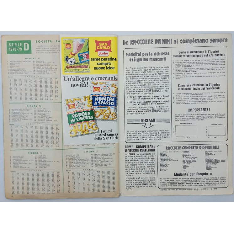 Album dei Calciatori Panini 1978 79 semi COMPLETO Baresi rookies Calcio FU16