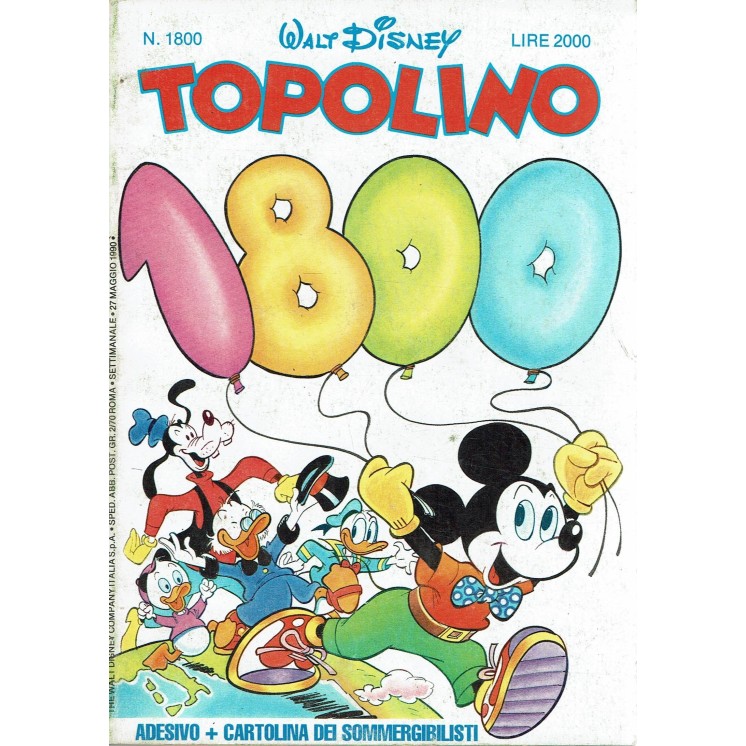 Topolino n.1800 di Walt Disney ed. Mondadori