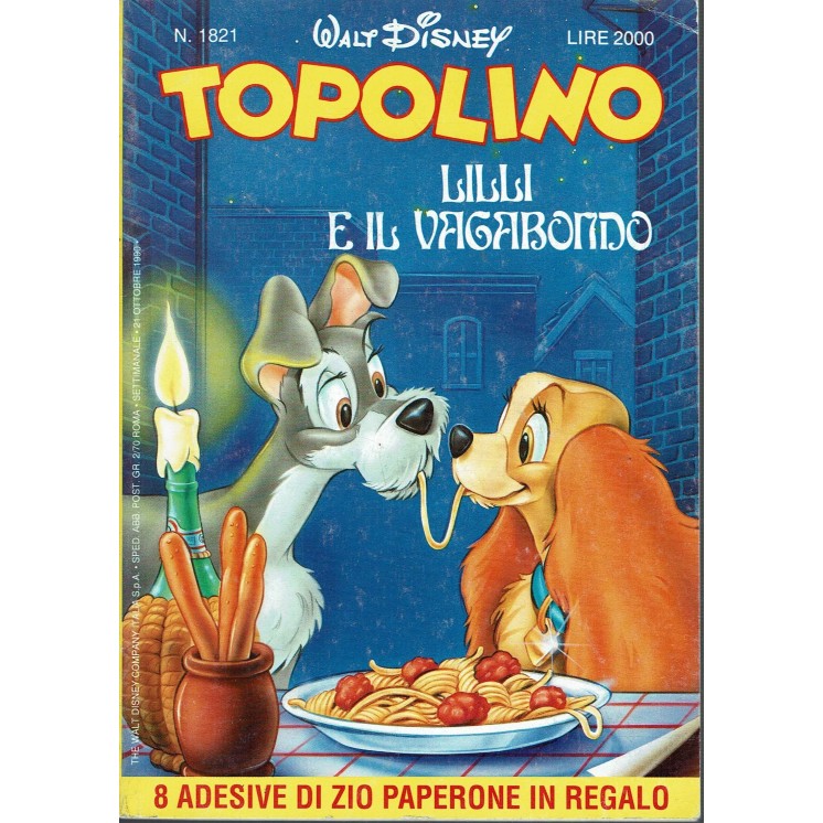 Topolino n.1821 con aDESIVI Zio Paperone ed. Walt Disney