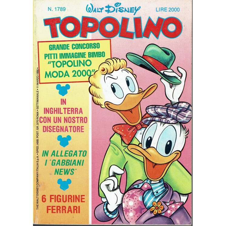 Topolino n.1789 FIGURINE Ferrari ed. Walt Disney