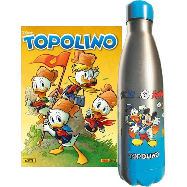Topolino n.3475 GADGET Borraccia ARGENTO NUOVO ed. Panini FU26
