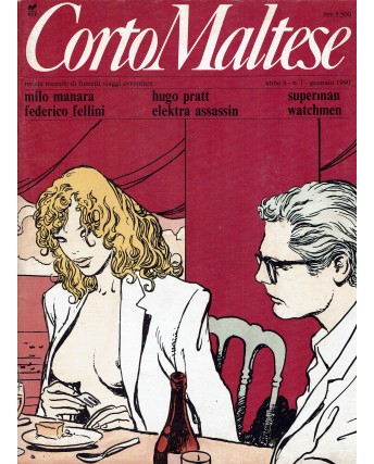 Corto Maltese Anno 8 n 1 Milo Manara Federico Fellini Pratt Elektra ed. RCS FU03