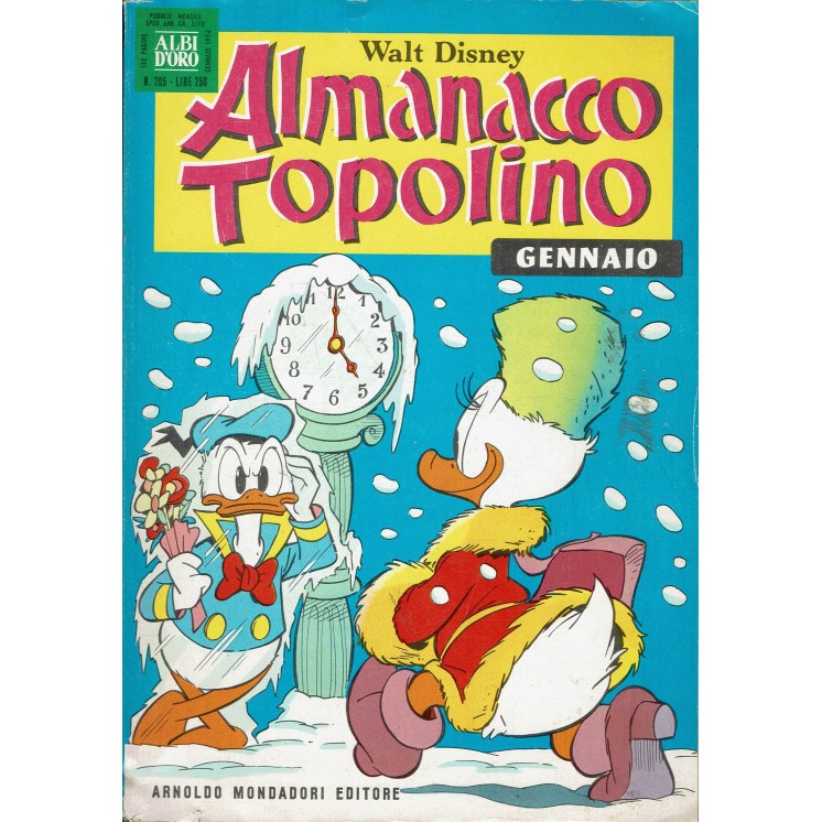 Almanacco Topolino 1974 n.205 Gennaio Edizioni Mondadori	