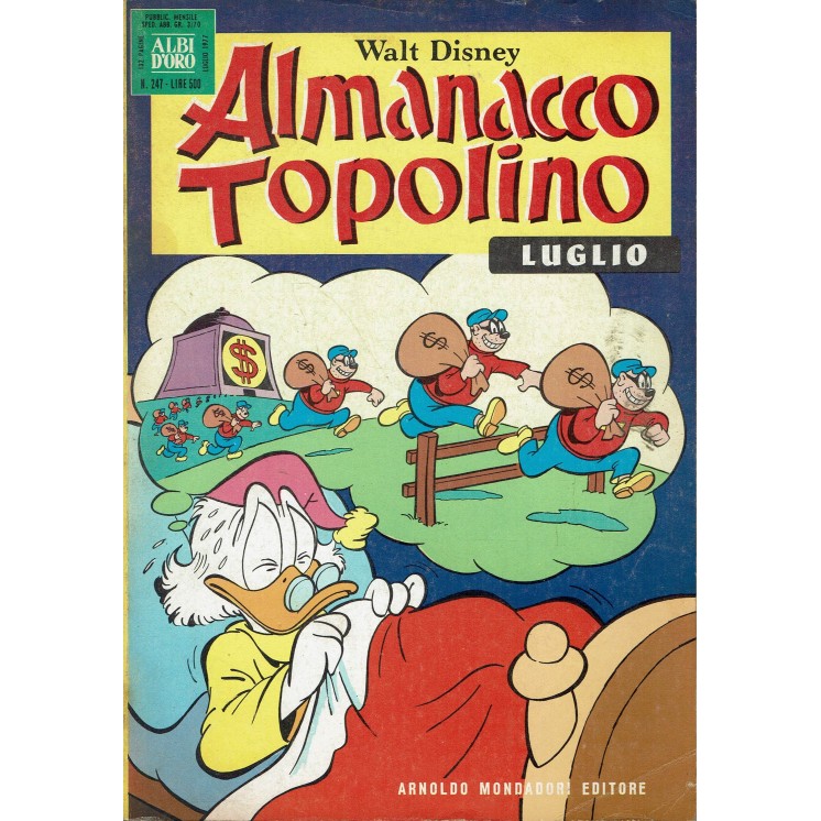 Almanacco Topolino 1977 n.247 Luglio Edizioni Mondadori	