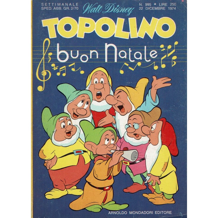 Topolino n. 995 dicembre 1974 ed. Walt Disney Mondadori