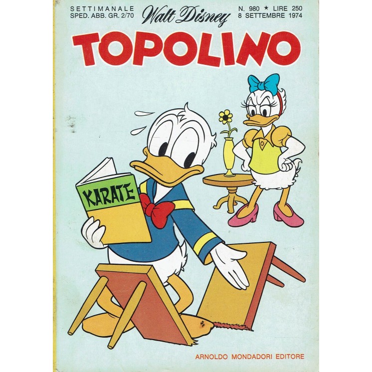 Topolino n. 980 settembre 1974 ed. Walt Disney Mondadori