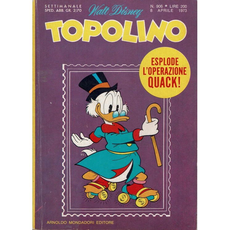 Topolino n. 906 aprile 1973 ed. Walt Disney Mondadori