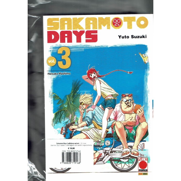 Sakamoto Days  3 VARIANT T SHIRT LARGE di Yuto Suzuki ed. Panini NUOVO
