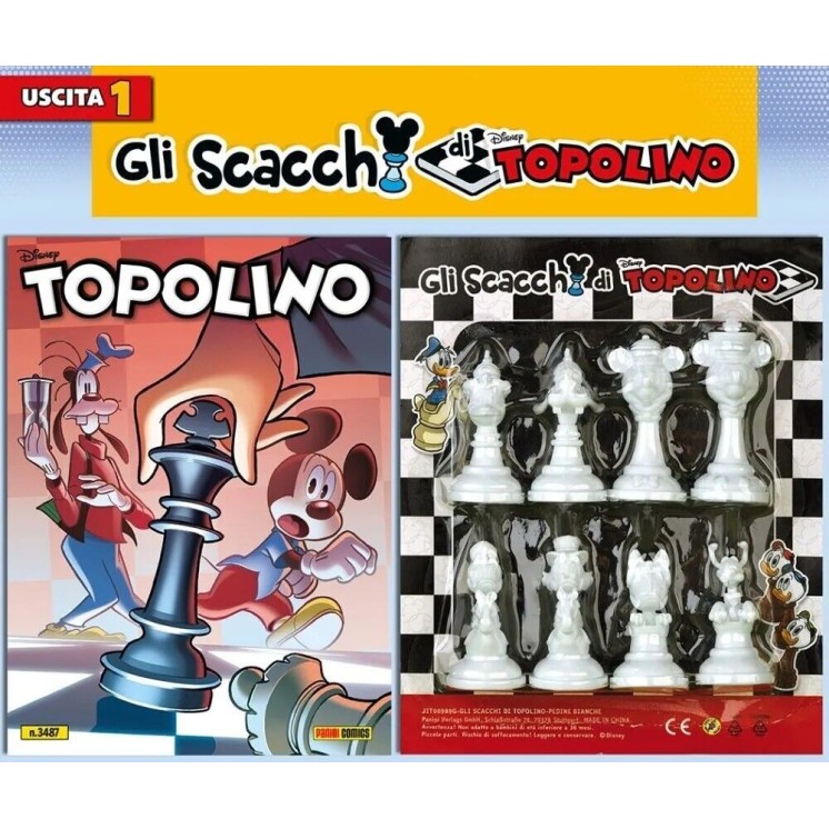 Topolino n.3487 GADGET gli scacchi pedine bianche NUOVO ed. Panini FU38
