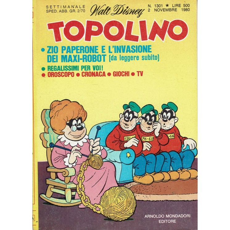 Topolino n.1301 PIEGHEVOLE MATTEL ed. Walt Disney Mondadori