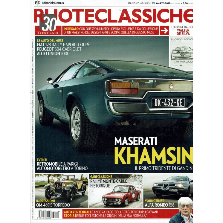 RUOTECLASSICHE n. 339 marzo 2017 Maserati Khamsin ed. Domus FF04