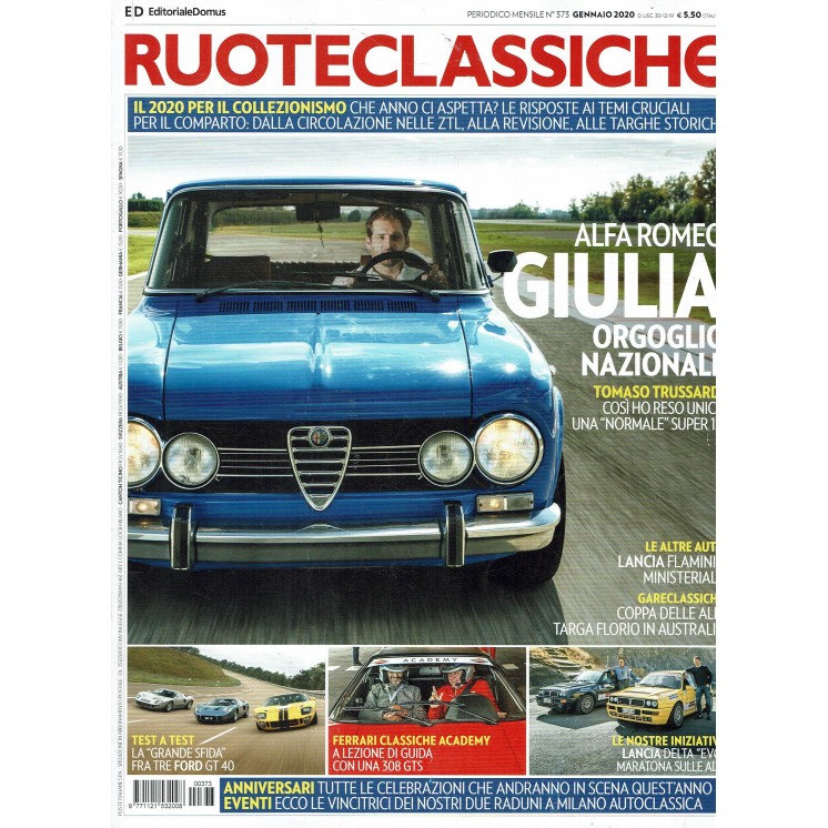 RUOTECLASSICHE n. 373 gennaio 2020 Alfa Romeo Giulia ed. Domus FF04
