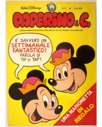 Paperino & C. n.17 - Ottobre 1981 - GADGET Una Marionetta - Edizioni  Mondadori