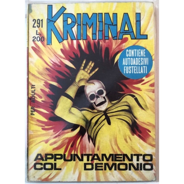 Kriminal n.291 * Appuntamento col Demonio * ed. Corno * bordo pagin...