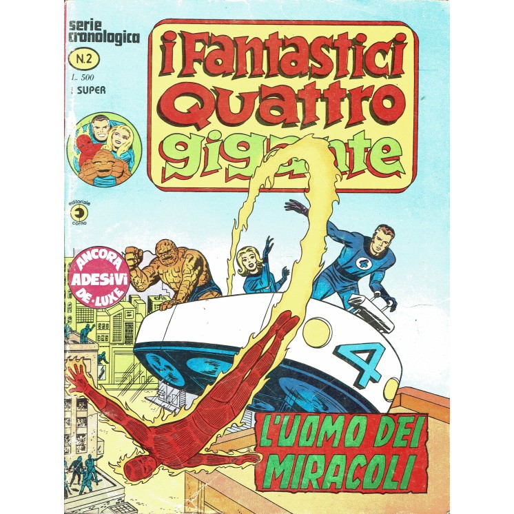 I Fantastici Quattro Gigante Serie Cronologica n. 2 l'uomo dei ed. Corno FU33