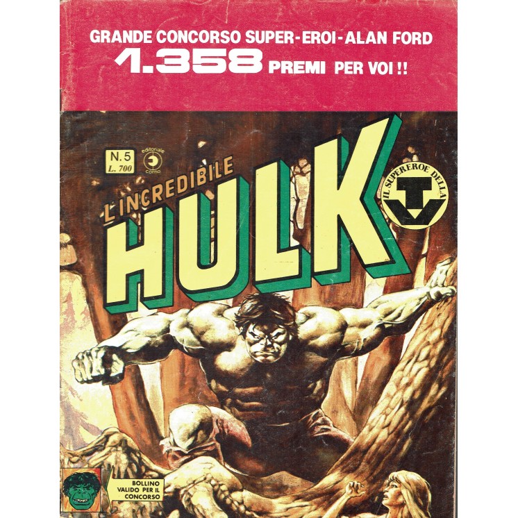 L'Incredibile Hulk n. 5 Il Supereroe della TV tuono all'alba ed. Corno FU33