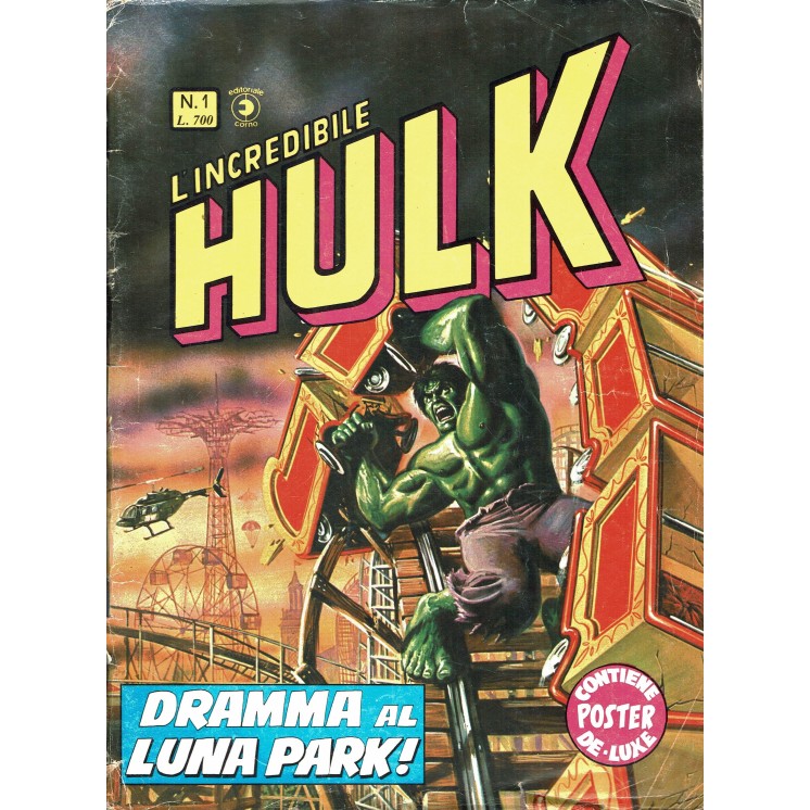 L'Incredibile Hulk n. 1 Il Supereroe della TV con POSTER ed. Corno FU33