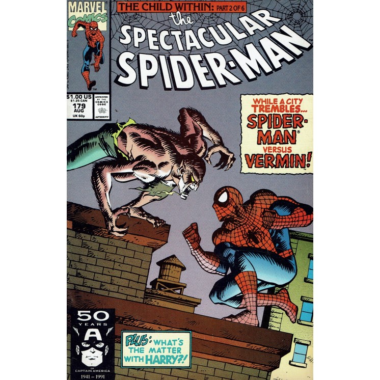 The Spectacular Spider-Man 179 Aug 1991 ed. Marvel Comics lingua originale OL05