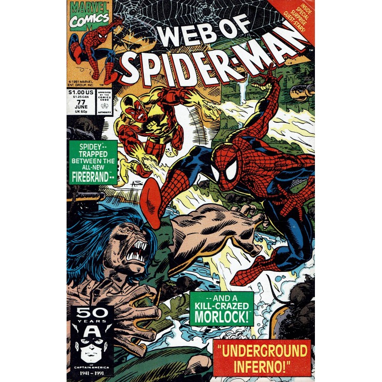 Web of  Spider-Man 77 Jun 1991 ed. Marvel Comics lingua originale OL13