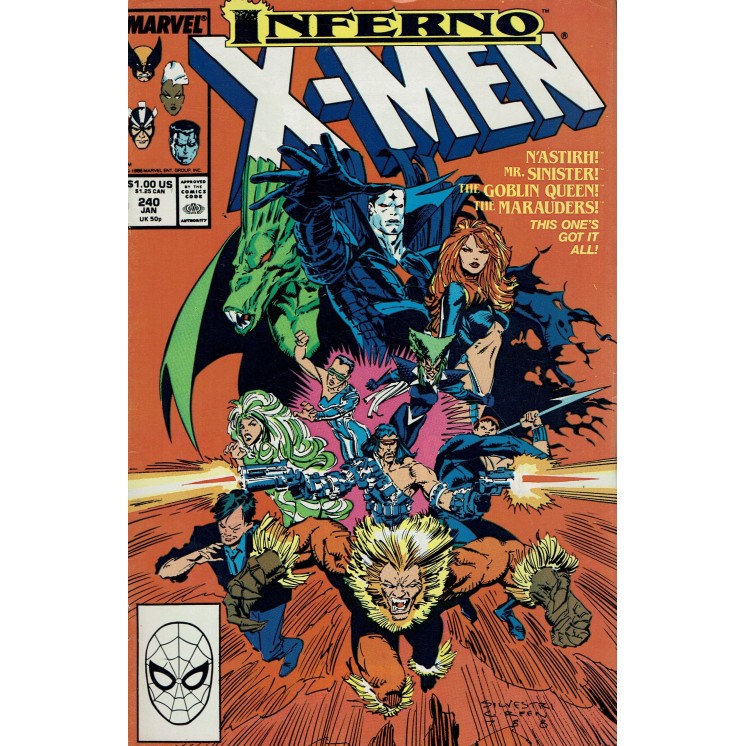 The Uncanny X-Men 240 jan 1989 ed. Marvel Comics lingua originale OL13