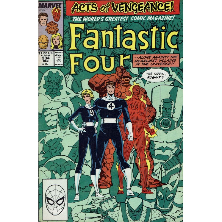 Fantastic Four  334 dec 1989 di Simonson ed. Marvel lingua originale OL14