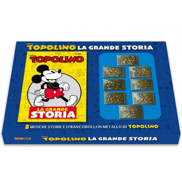 Topolino La grande storia Box set con 8 francobolli in metallo ed. Panini FU43