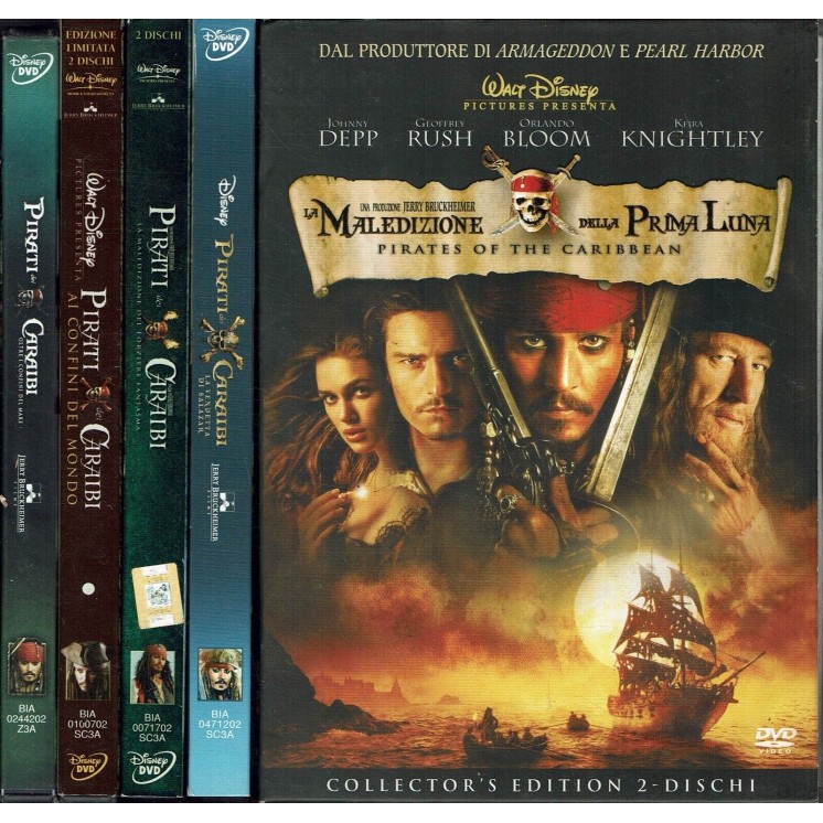 DVD pirati dei Caraibi 5 film con Johnny Depp ITA usato B33