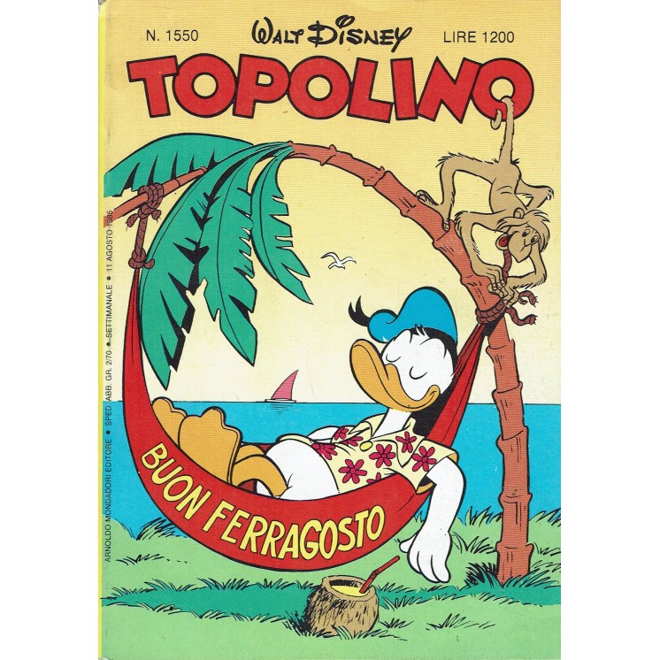 Topolino n.1550 11 agosto 1985 ed. Walt Disney Mondadori