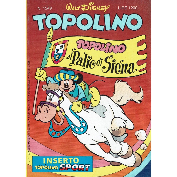 Topolino n.1549 4 agosto 1985 ed. Walt Disney Mondadori