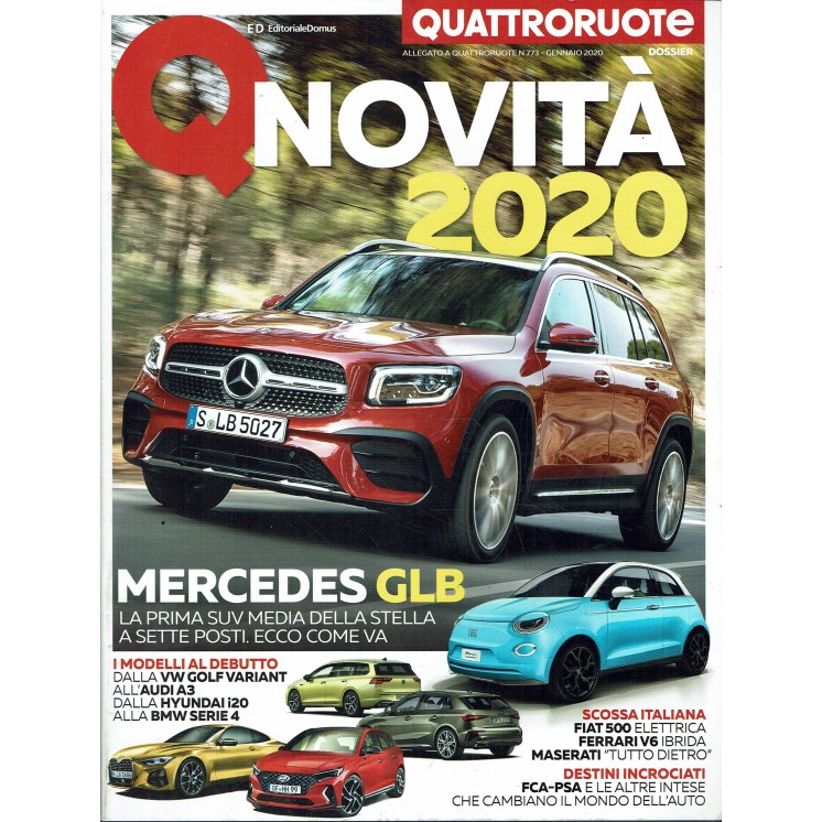 Quattroruote allegato Novita' 2020 Mercedes GLB VW Golf Variant ed. Domus FF00