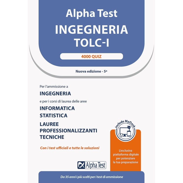 Alpha Test Ingegneria TOLC I 4000 Quiz NUOVO ed. Alpha Test FF04