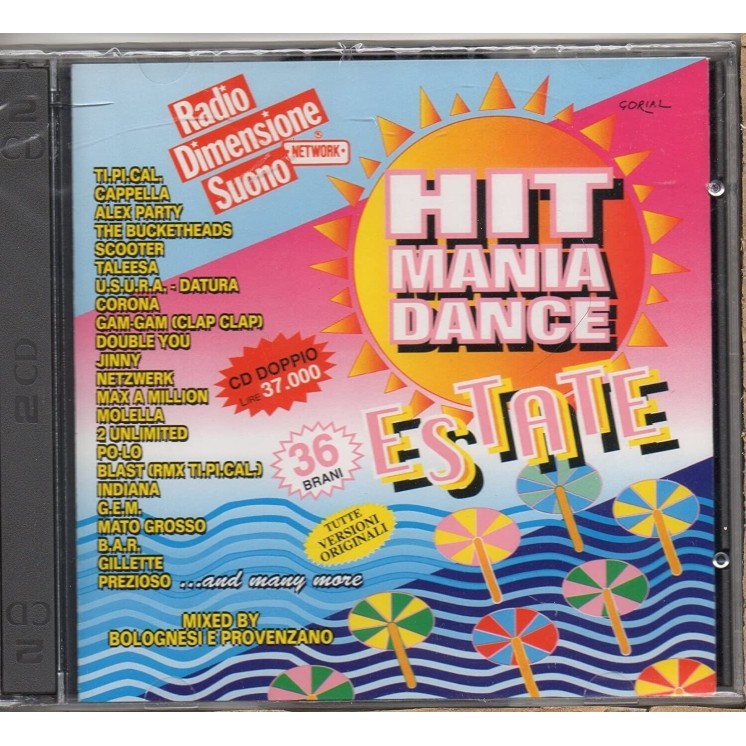 CD  Hit Mania Dance Estate Radio Dimensione Suono 2 CD 36 tracce Universo 95 B13