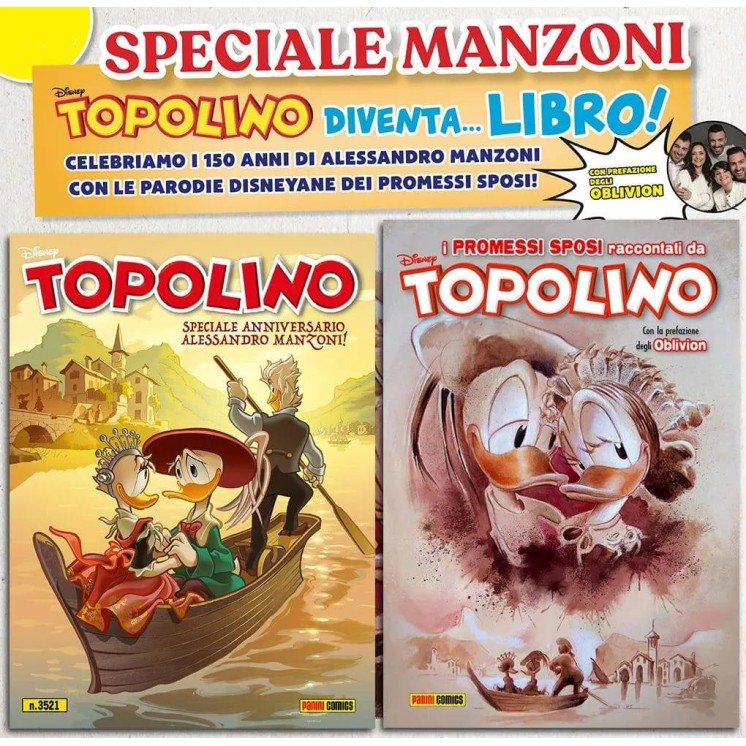 Topolino 3521 + Topolibro Manzoni NUOVO ed. Panini Disney FU20